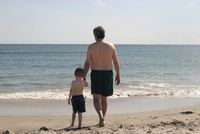 Father and Son on the beach